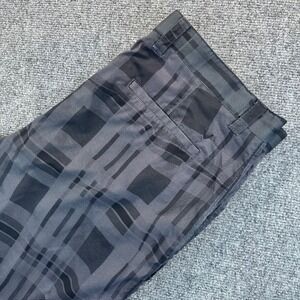 Callaway Men's 34 Black Grey Plaid Flat Front Golf Shorts Performance Stretch